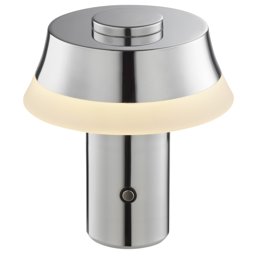 Brilliant - LED reguliuojamo ryškumo įkraunama jutiklinė stalinė lempa KINICH LED/2,5W/5V 2700K 2600 mAh blizgus chromas