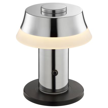 Brilliant - LED reguliuojamo ryškumo įkraunama jutiklinė stalinė lempa KINICH LED/2,5W/5V 2700K 2600 mAh blizgus chromas