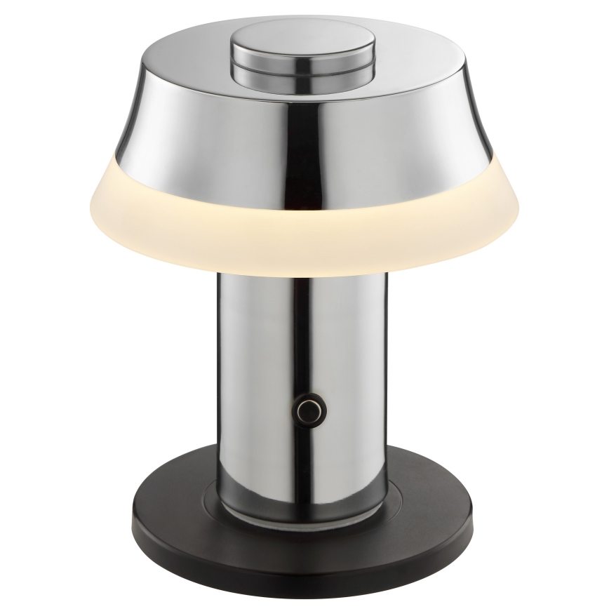 Brilliant - LED reguliuojamo ryškumo įkraunama jutiklinė stalinė lempa KINICH LED/2,5W/5V 2700K 2600 mAh blizgus chromas