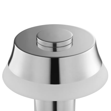 Brilliant - LED reguliuojamo ryškumo įkraunama jutiklinė stalinė lempa KINICH LED/2,5W/5V 2700K 2600 mAh blizgus chromas