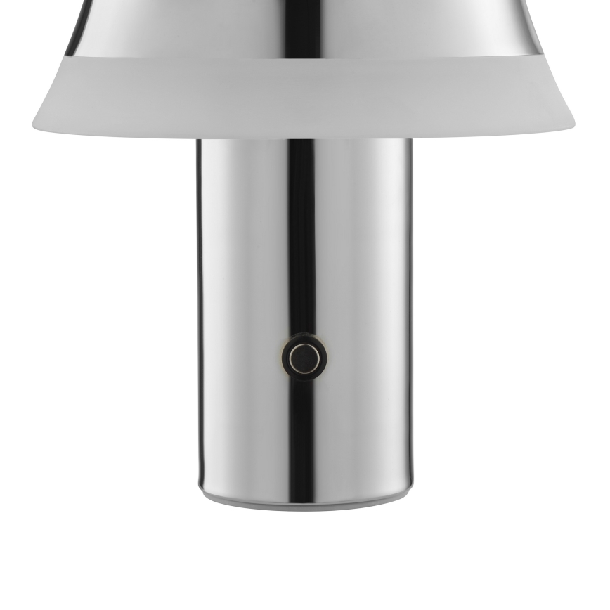 Brilliant - LED reguliuojamo ryškumo įkraunama jutiklinė stalinė lempa KINICH LED/2,5W/5V 2700K 2600 mAh blizgus chromas