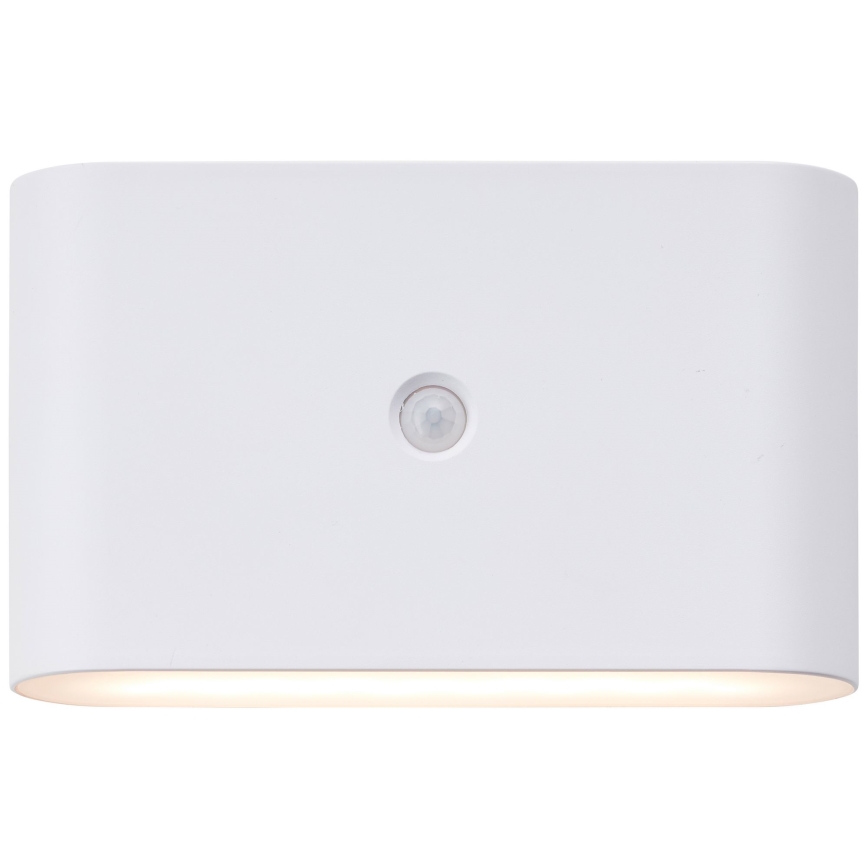 Brilliant - LED Lauko įkraunamas Sieninis šviestuvas su jutikliu XINO LED/3W/5V IP44 balta