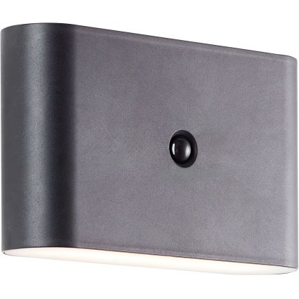 Brilliant - LED Lauko įkraunamas Sieninis šviestuvas su jutikliu XINO LED/3W/5V IP44 juoda
