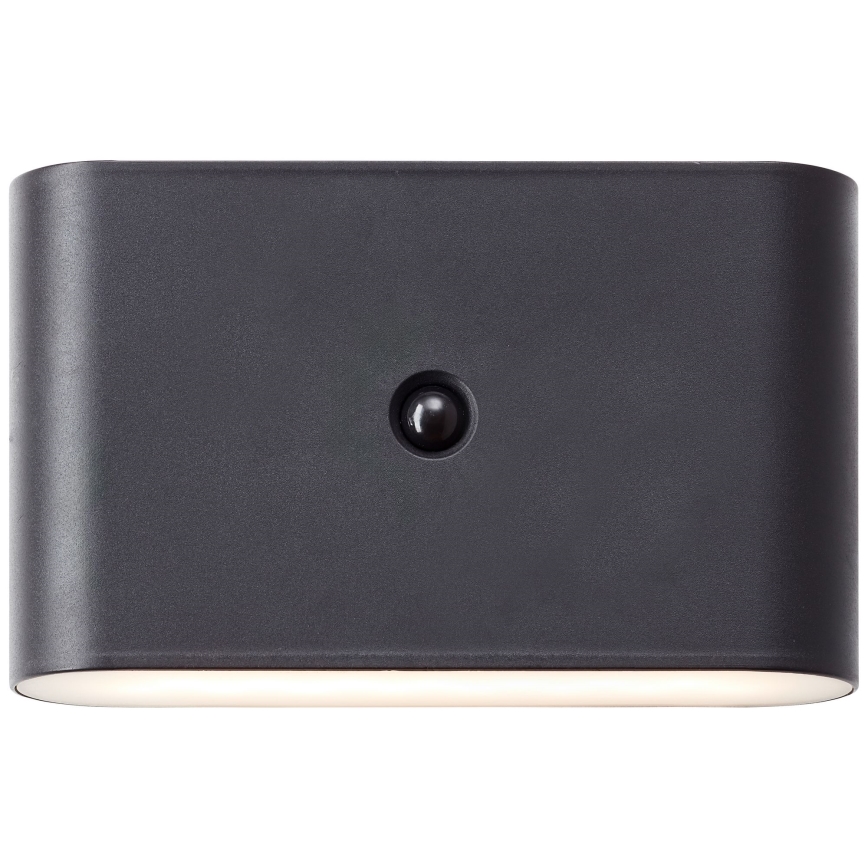 Brilliant - LED Lauko įkraunamas Sieninis šviestuvas su jutikliu XINO LED/3W/5V IP44 juoda