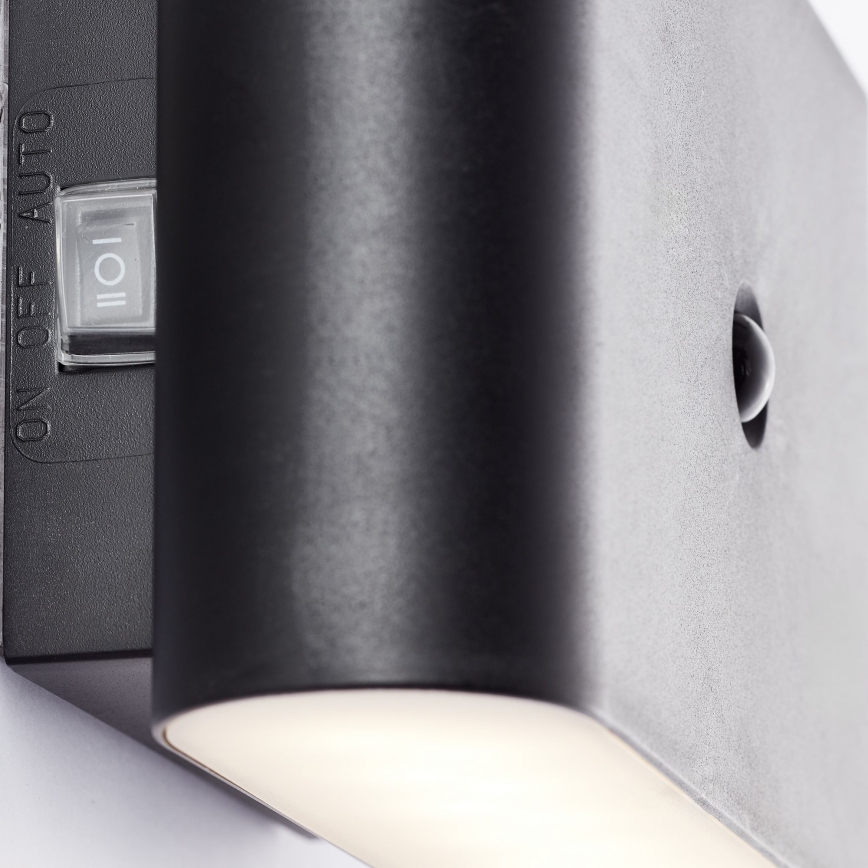 Brilliant - LED Lauko įkraunamas Sieninis šviestuvas su jutikliu XINO LED/3W/5V IP44 juoda