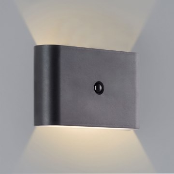 Brilliant - LED Lauko įkraunamas Sieninis šviestuvas su jutikliu XINO LED/3W/5V IP44 juoda