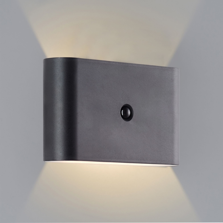 Brilliant - LED Lauko įkraunamas Sieninis šviestuvas su jutikliu XINO LED/3W/5V IP44 juoda