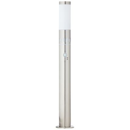 Brilliant - LED Lauko lempa su jutikliu LEIGH LED/0,9W/230V + 1xE27/11W 80 cm IP44 blizgus chromas