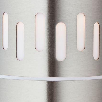 Brilliant - LED Lauko lempa su jutikliu LEIGH LED/0,9W/230V + 1xE27/11W 80 cm IP44 blizgus chromas