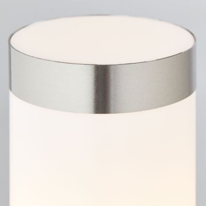 Brilliant - LED Lauko lempa su jutikliu LEIGH LED/0,9W/230V + 1xE27/11W 80 cm IP44 blizgus chromas