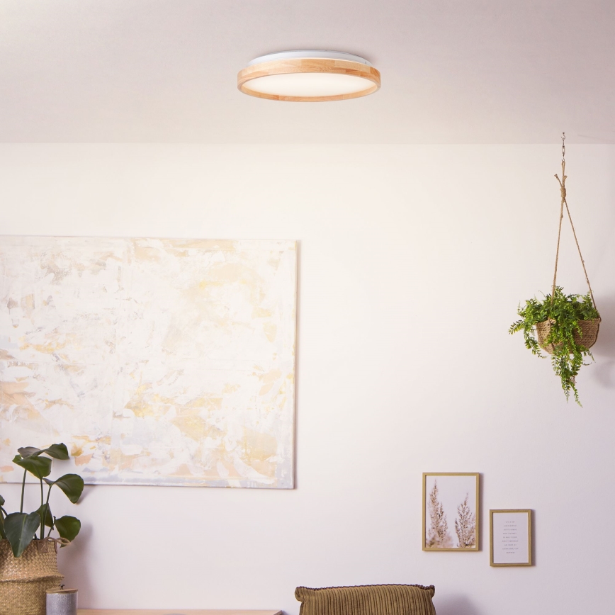 Brilliant - LED lubinis šviestuvas ALSON LED/26W/230V 3000/4500K diametras 39,5 cm Kietmedis - FSC sertifikuota