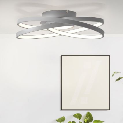 Brilliant - LED lubinis šviestuvas LABYRINTH LED/40W/230V diametras 39,5 cm pilka