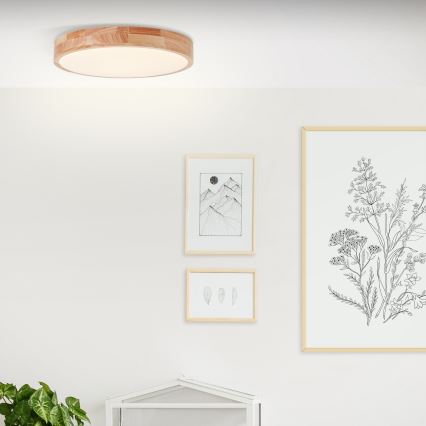 Brilliant - LED lubinis šviestuvas SLIMLINE LED/22W/230V Ø 39 cm kaučiukmedis