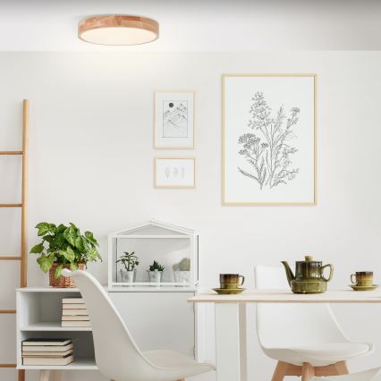 Brilliant - LED lubinis šviestuvas SLIMLINE LED/22W/230V Ø 39 cm kaučiukmedis