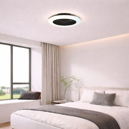 Brilliant - Reguliuojamas LED lubinis šviestuvas su ventiliatoriumi MONTERO LED/20W/230V 2700-6500K skersm. 42 cm juoda + nuotolinio valdymo pultas