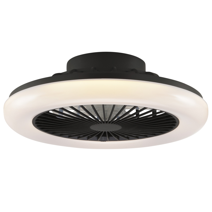 Brilliant - Reguliuojamas LED lubinis šviestuvas su ventiliatoriumi MONTERO LED/20W/230V 2700-6500K skersm. 42 cm juoda + nuotolinio valdymo pultas