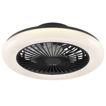 Brilliant - Reguliuojamas LED lubinis šviestuvas su ventiliatoriumi MONTERO LED/20W/230V 2700-6500K skersm. 42 cm juoda + nuotolinio valdymo pultas