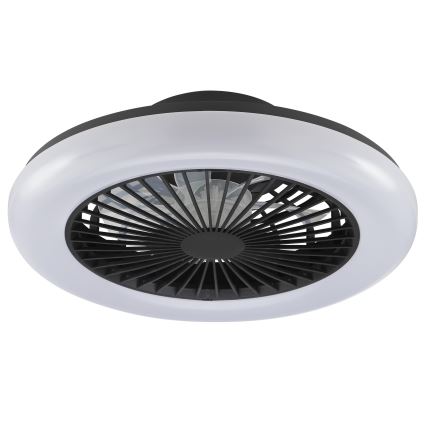 Brilliant - Reguliuojamas LED lubinis šviestuvas su ventiliatoriumi MONTERO LED/20W/230V 2700-6500K skersm. 42 cm juoda + nuotolinio valdymo pultas
