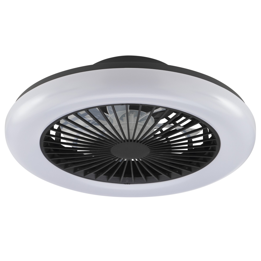 Brilliant - Reguliuojamas LED lubinis šviestuvas su ventiliatoriumi MONTERO LED/20W/230V 2700-6500K skersm. 42 cm juoda + nuotolinio valdymo pultas