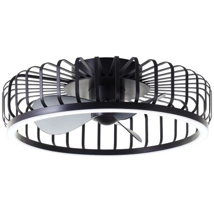 Brilliant – reguliuojamas LED lubinis šviestuvas su ventiliatoriumi CAPO LED/36W/230V 2700-6500K skersmuo 48 cm juodas + su nuotoliniu valdymu