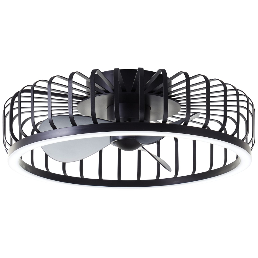 Brilliant – reguliuojamas LED lubinis šviestuvas su ventiliatoriumi CAPO LED/36W/230V 2700-6500K skersmuo 48 cm juodas + su nuotoliniu valdymu