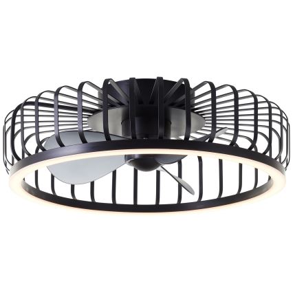 Brilliant – reguliuojamas LED lubinis šviestuvas su ventiliatoriumi CAPO LED/36W/230V 2700-6500K skersmuo 48 cm juodas + su nuotoliniu valdymu