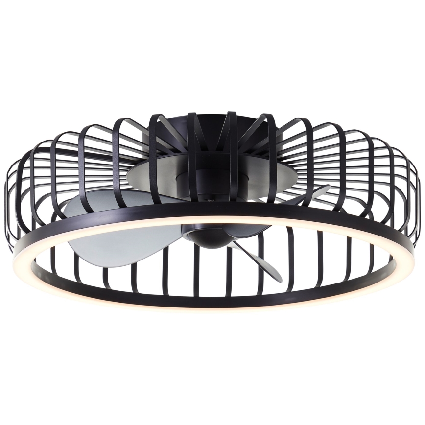 Brilliant – reguliuojamas LED lubinis šviestuvas su ventiliatoriumi CAPO LED/36W/230V 2700-6500K skersmuo 48 cm juodas + su nuotoliniu valdymu