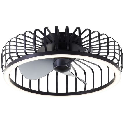Brilliant – reguliuojamas LED lubinis šviestuvas su ventiliatoriumi CAPO LED/36W/230V 2700-6500K skersmuo 48 cm juodas + su nuotoliniu valdymu