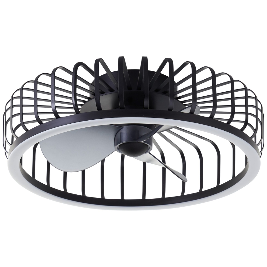 Brilliant – reguliuojamas LED lubinis šviestuvas su ventiliatoriumi CAPO LED/36W/230V 2700-6500K skersmuo 48 cm juodas + su nuotoliniu valdymu