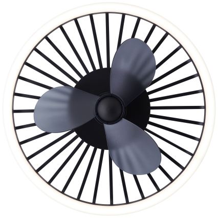 Brilliant – reguliuojamas LED lubinis šviestuvas su ventiliatoriumi CAPO LED/36W/230V 2700-6500K skersmuo 48 cm juodas + su nuotoliniu valdymu