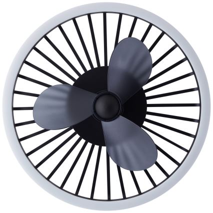 Brilliant – reguliuojamas LED lubinis šviestuvas su ventiliatoriumi CAPO LED/36W/230V 2700-6500K skersmuo 48 cm juodas + su nuotoliniu valdymu