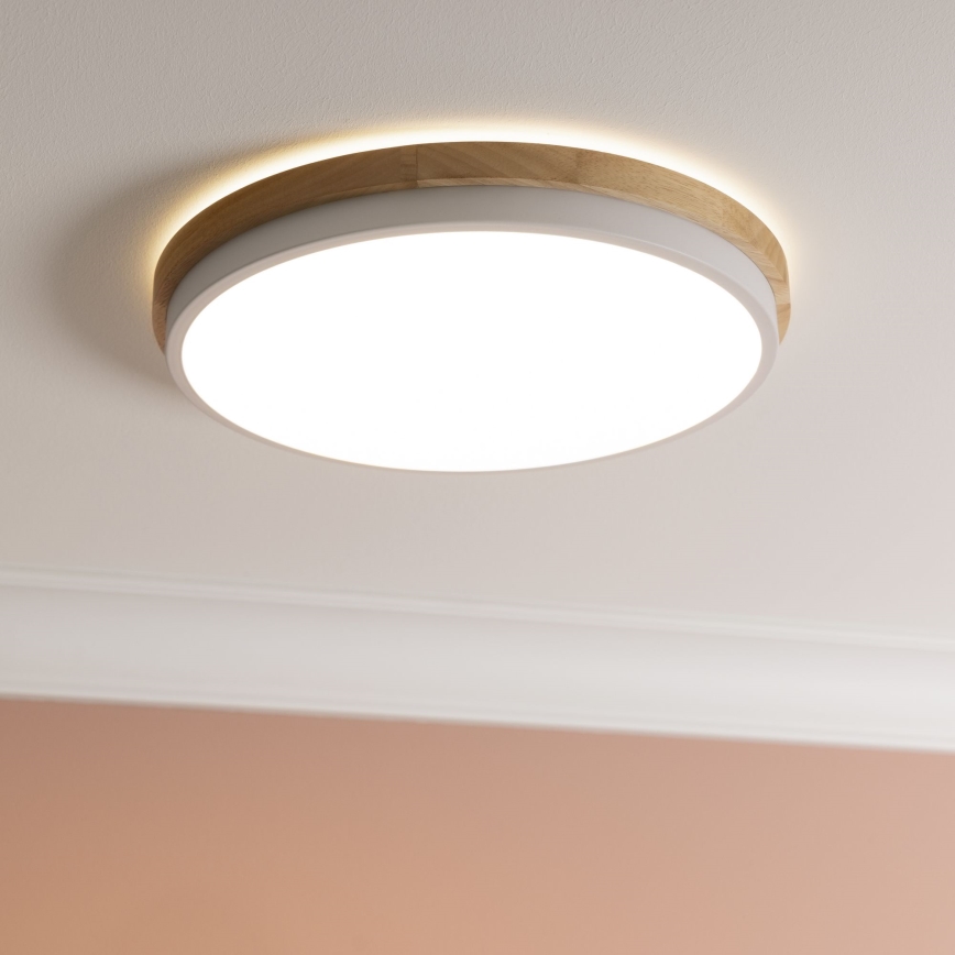 Brilliant - LED Pritemdomas lubinis šviestuvas BAARLO LED/24W/230V diametras 35 cm balta/Kietmedis