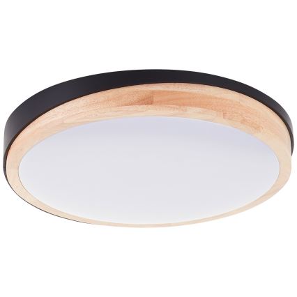 Brilliant - LED Pritemdomas lubinis šviestuvas BAARLO LED/24W/230V diametras 35 cm juoda/Kietmedis - FSC sertifikuota