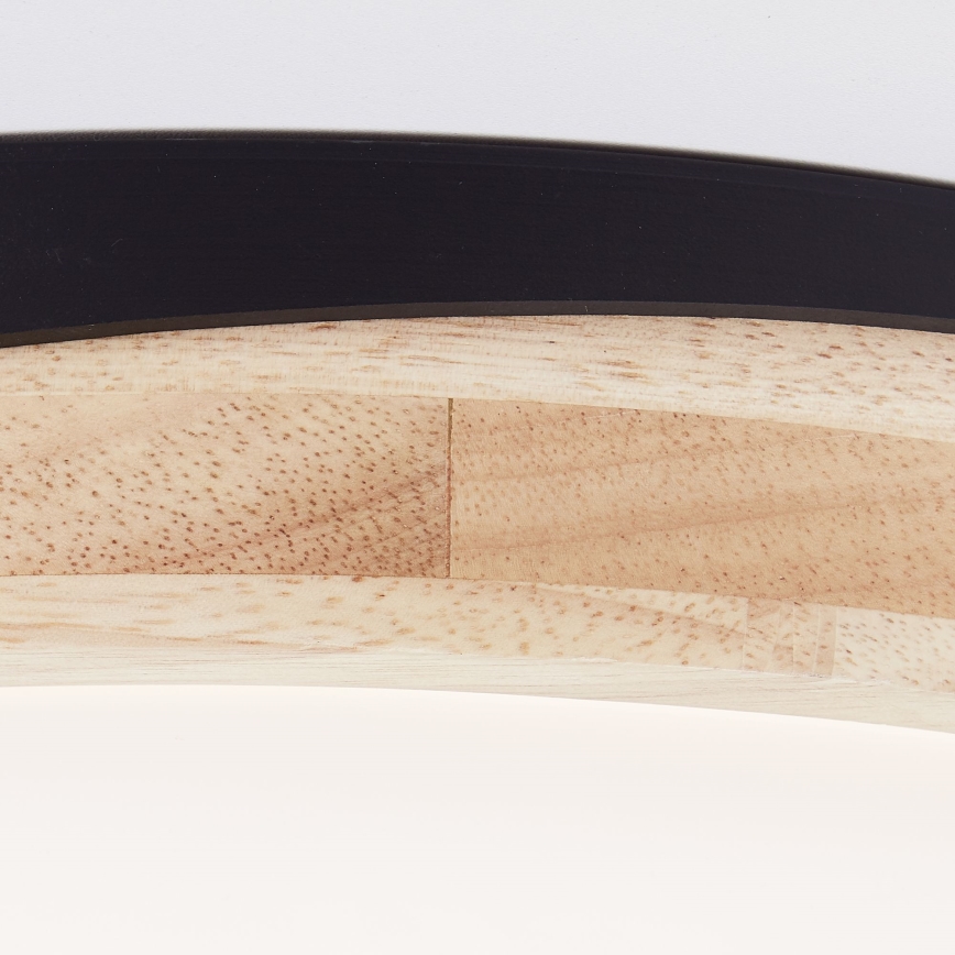 Brilliant - LED Pritemdomas lubinis šviestuvas BAARLO LED/24W/230V diametras 35 cm juoda/Kietmedis - FSC sertifikuota