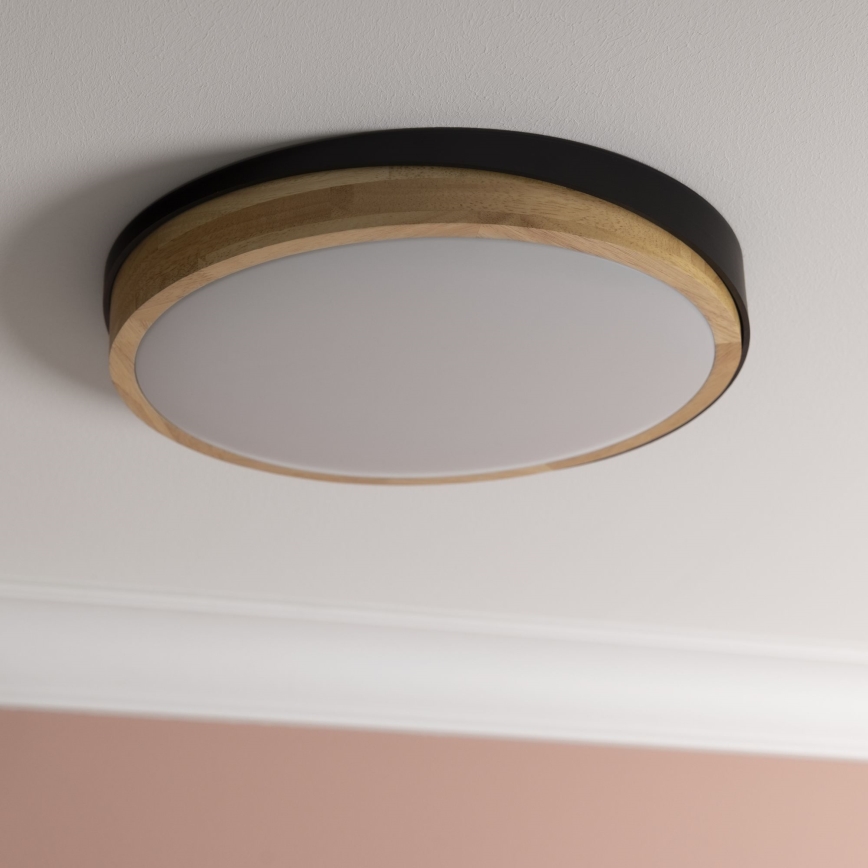 Brilliant - LED Pritemdomas lubinis šviestuvas BAARLO LED/24W/230V diametras 35 cm juoda/Kietmedis