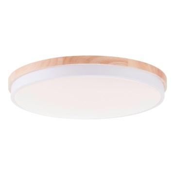 Brilliant - LED Pritemdomas lubinis šviestuvas BAARLO LED/36W/230V 3000-6500K diametras 50 cm balta/Kietmedis + nuotolinio valdymo pultas - FSC sertifikuota