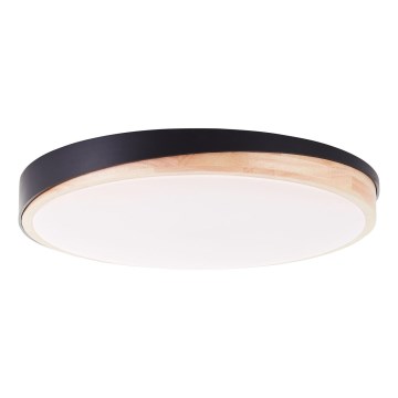 Brilliant - LED Pritemdomas lubinis šviestuvas BAARLO LED/36W/230V 3000-6500K diametras 50 cm juoda/Kietmedis + nuotolinio valdymo pultas - FSC sertifikuota