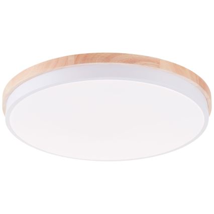 Brilliant - LED Pritemdomas lubinis šviestuvas BAARLO LED/36W/230V 3000-6500K diametras 50 cm balta/Kietmedis + nuotolinio valdymo pultas - FSC sertifikuota