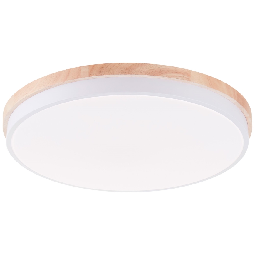 Brilliant - LED Pritemdomas lubinis šviestuvas BAARLO LED/36W/230V 3000-6500K diametras 50 cm balta/Kietmedis + nuotolinio valdymo pultas - FSC sertifikuota