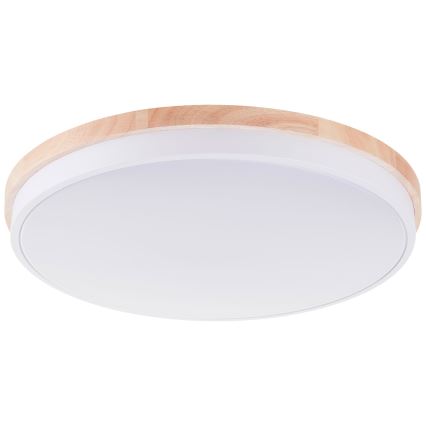 Brilliant - LED Pritemdomas lubinis šviestuvas BAARLO LED/36W/230V 3000-6500K diametras 50 cm balta/Kietmedis + nuotolinio valdymo pultas - FSC sertifikuota