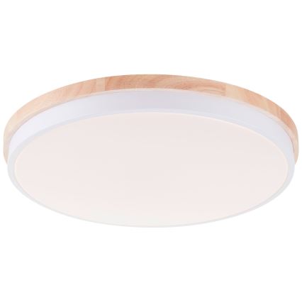 Brilliant - LED Pritemdomas lubinis šviestuvas BAARLO LED/36W/230V 3000-6500K diametras 50 cm balta/Kietmedis + nuotolinio valdymo pultas - FSC sertifikuota