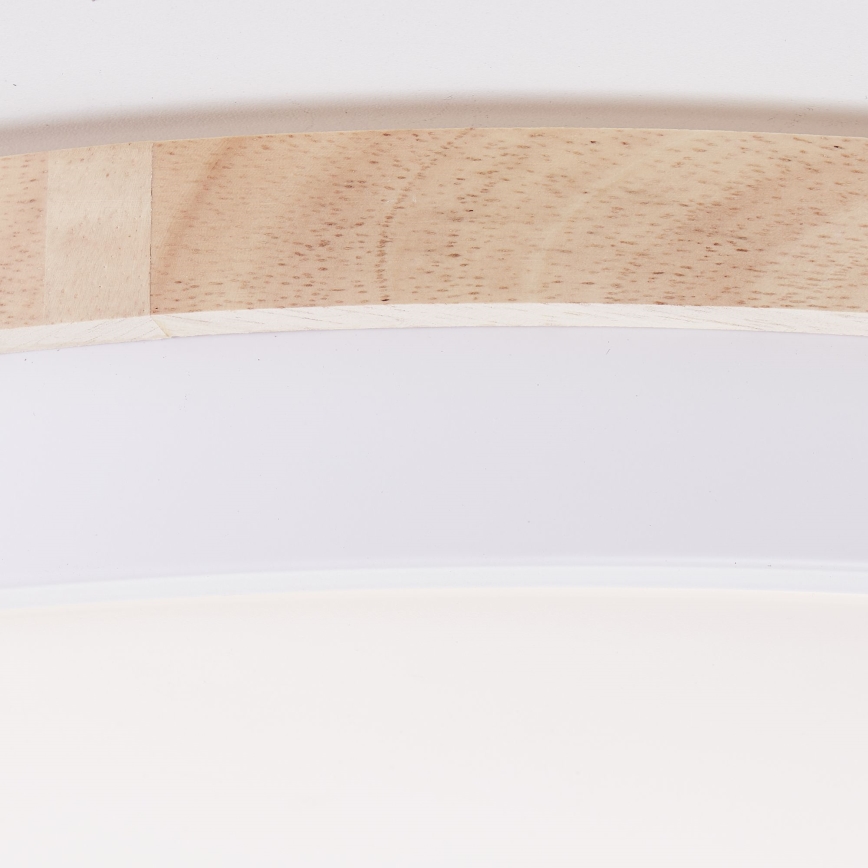 Brilliant - LED Pritemdomas lubinis šviestuvas BAARLO LED/36W/230V 3000-6500K diametras 50 cm balta/Kietmedis + nuotolinio valdymo pultas - FSC sertifikuota