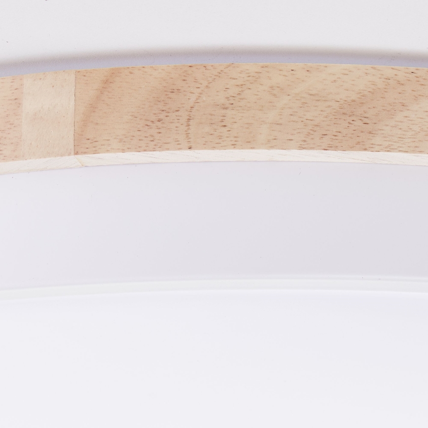 Brilliant - LED Pritemdomas lubinis šviestuvas BAARLO LED/36W/230V 3000-6500K diametras 50 cm balta/Kietmedis + nuotolinio valdymo pultas - FSC sertifikuota