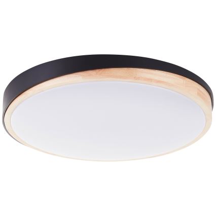 Brilliant - LED Pritemdomas lubinis šviestuvas BAARLO LED/36W/230V 3000-6500K diametras 50 cm juoda/Kietmedis + nuotolinio valdymo pultas - FSC sertifikuota