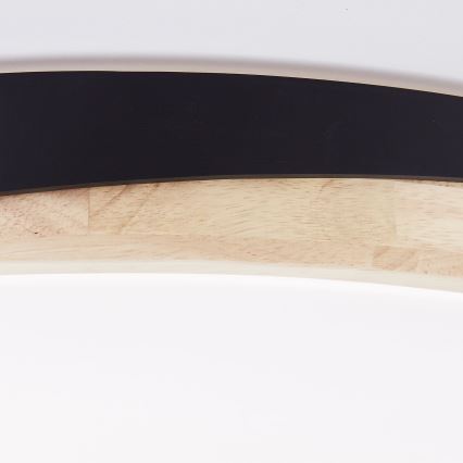Brilliant - LED Pritemdomas lubinis šviestuvas BAARLO LED/36W/230V 3000-6500K diametras 50 cm juoda/Kietmedis + nuotolinio valdymo pultas - FSC sertifikuota