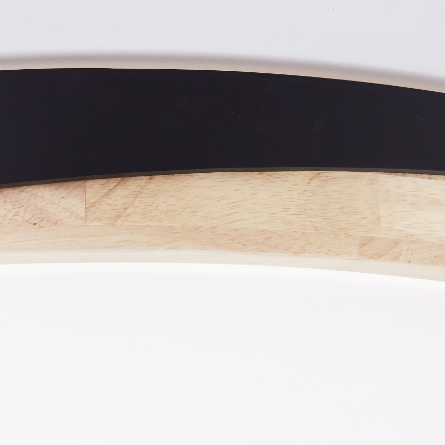 Brilliant - LED Pritemdomas lubinis šviestuvas BAARLO LED/36W/230V 3000-6500K diametras 50 cm juoda/Kietmedis + nuotolinio valdymo pultas - FSC sertifikuota