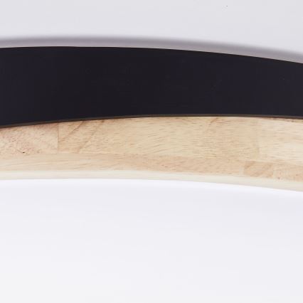 Brilliant - LED Pritemdomas lubinis šviestuvas BAARLO LED/36W/230V 3000-6500K diametras 50 cm juoda/Kietmedis + nuotolinio valdymo pultas - FSC sertifikuota