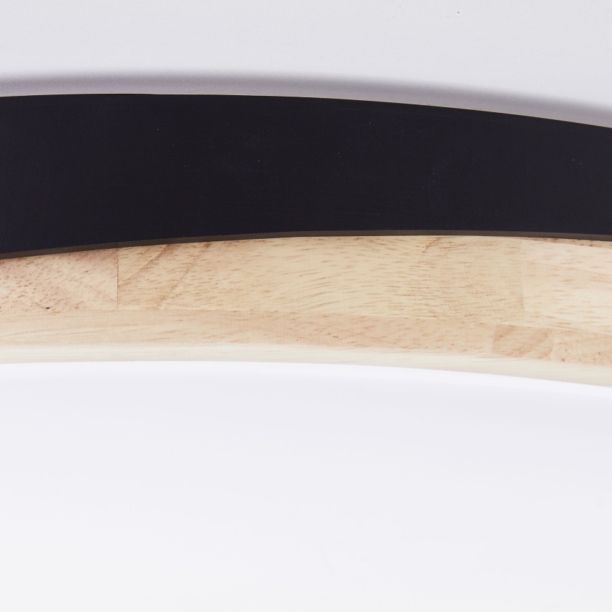 Brilliant - LED Pritemdomas lubinis šviestuvas BAARLO LED/36W/230V 3000-6500K diametras 50 cm juoda/Kietmedis + nuotolinio valdymo pultas - FSC sertifikuota