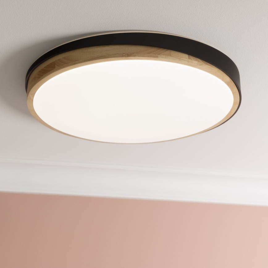Brilliant - LED Pritemdomas lubinis šviestuvas BAARLO LED/36W/230V 3000-6500K diametras 50 cm juoda/Kietmedis + nuotolinio valdymo pultas
