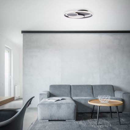 Brilliant - LED Pritemdomas lubinis šviestuvas RUNDA LED/50W/230V 3000-6500K juoda + nuotolinio valdymo pultas